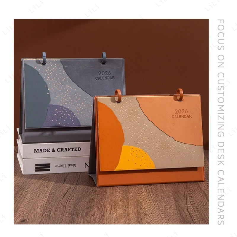Kalender Kulit Kreatif 2026, Perencanaan Kalender Meja, Ornamen Kalender, Hadiah Bisnis, Hadiah Pendamping Rapat Tahunan Perusahaan