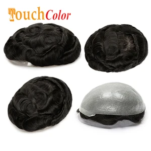 0,03 mm Ultra-dünn unsichtbarer Haut Männliche Perücke natürliche Linie Feine Kapillarprothese Perücke menschliches Haarsystem Haareinheit 12 Hauptverkäufe natürliche Haare Porto - №12