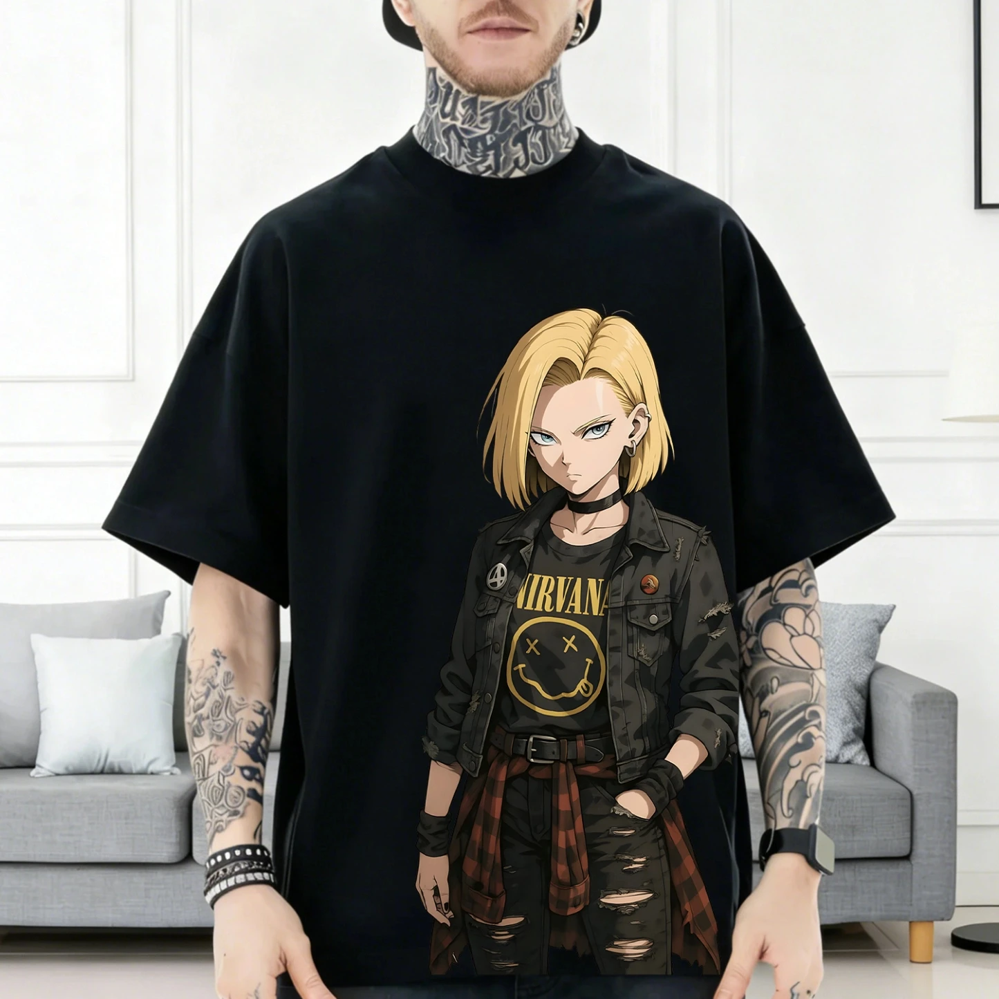 Dragon Ball Android 18 Japanese Style Classic T-shirt High-quality Streetwear Men's Clothing Women's 2026 Summer New T Shirt
