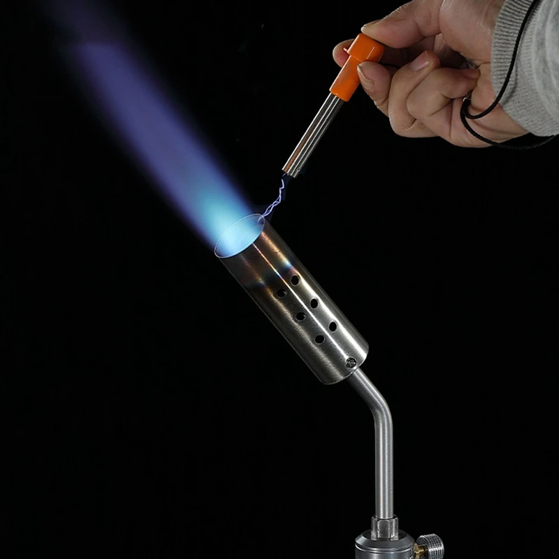 Stainless Steel Fierce Fire Nozzle Alpine Style With Preheating Pipe Flamethrower Barbecue Fire Point Carbon