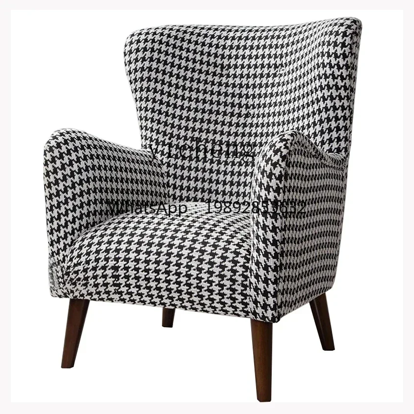 YZ  American Cotton and Linen Houndstooth Couch Living Room Balcony Fabric Leisure Supporting Pedal