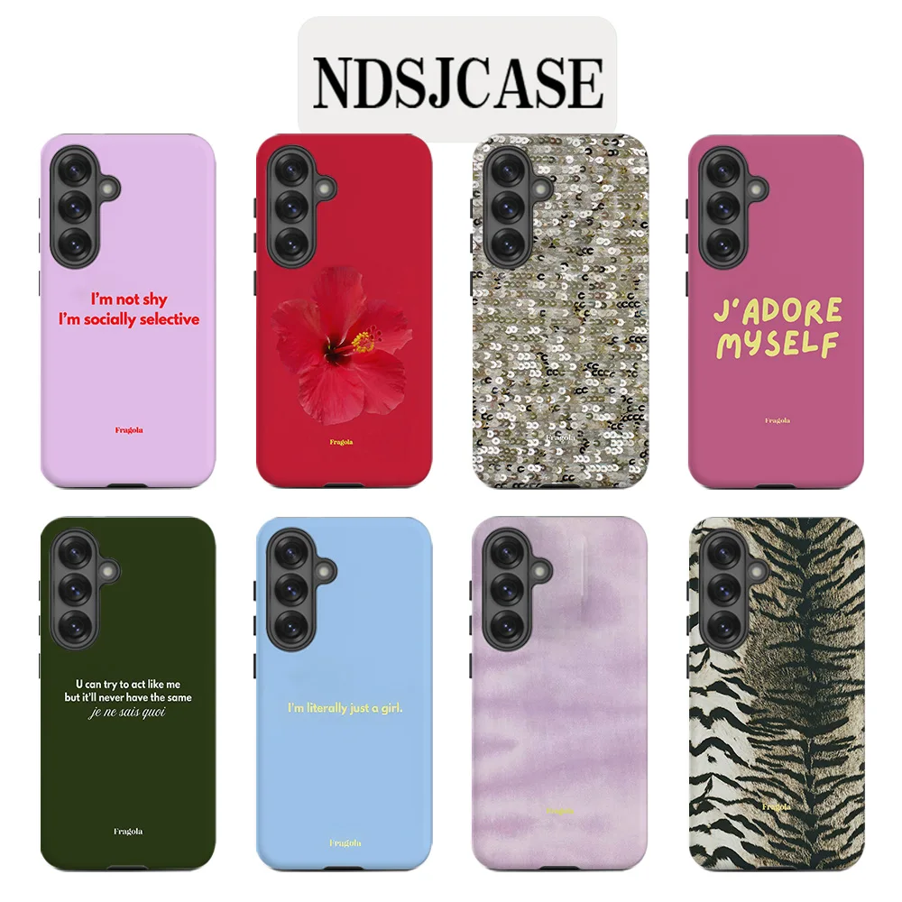 Luxury Clmj LAVENDER MATCHA Phone Case for Samsung Galaxy S20 S23 S24 S25 S26 FE Plus Ultra Edge 4G 5G Double-layer Back Cover