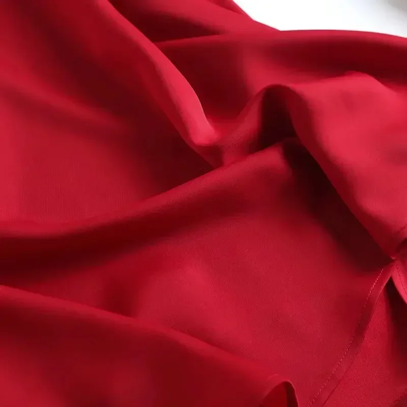 Dames 2023 Mode Chique Temperament Joker Satijnen Textuur Midi Rok Retro Hoge Taille Rits Dames Rok Mujer