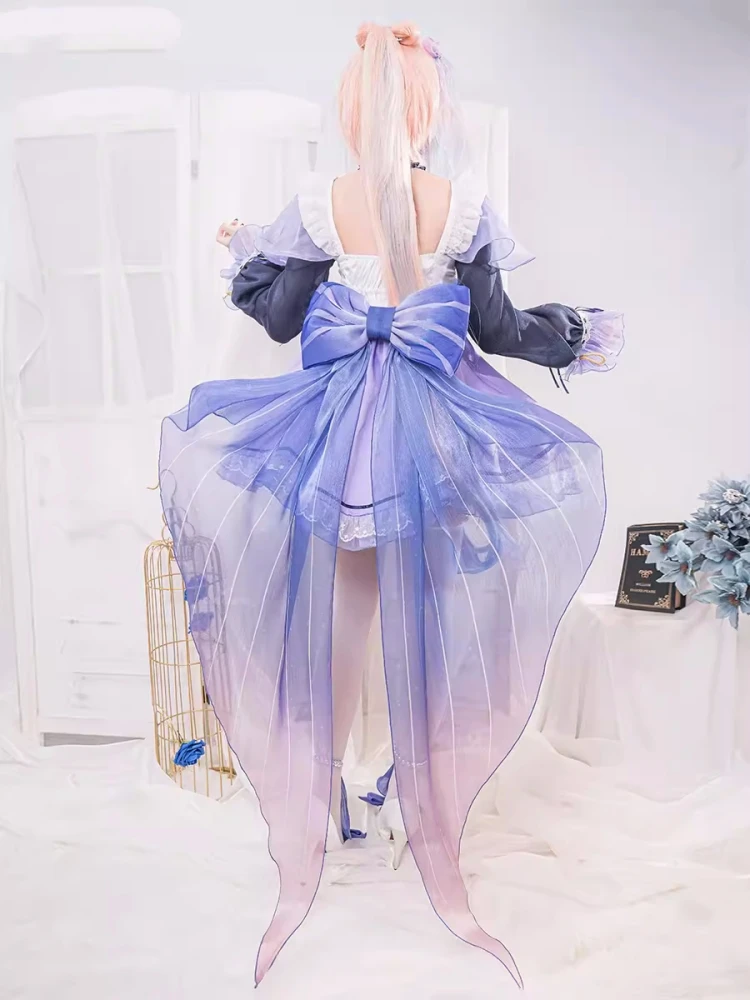 Sangonomiya Kokomi Cosplay Dress Suit Game Genshin Impact Anime Women Maid Outfit Role Play Clothing Halloween Carnival Suit