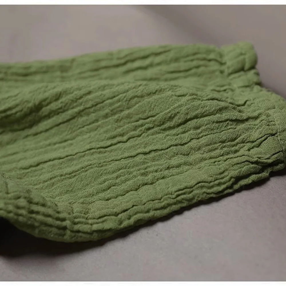 Womens Lightweight Boho Ramie Texture Dresses Sen Series Rubbing stripes Beach Vacation Loose Casual Midi Dress Spring Summer