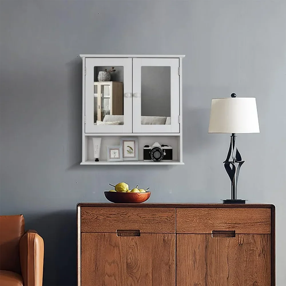 #For Medicine Cabinet, Medicine Cabinets for Bathroom with Mirror 2 Doors 3 Open Shelf, Bathroom Cabinet Wall&