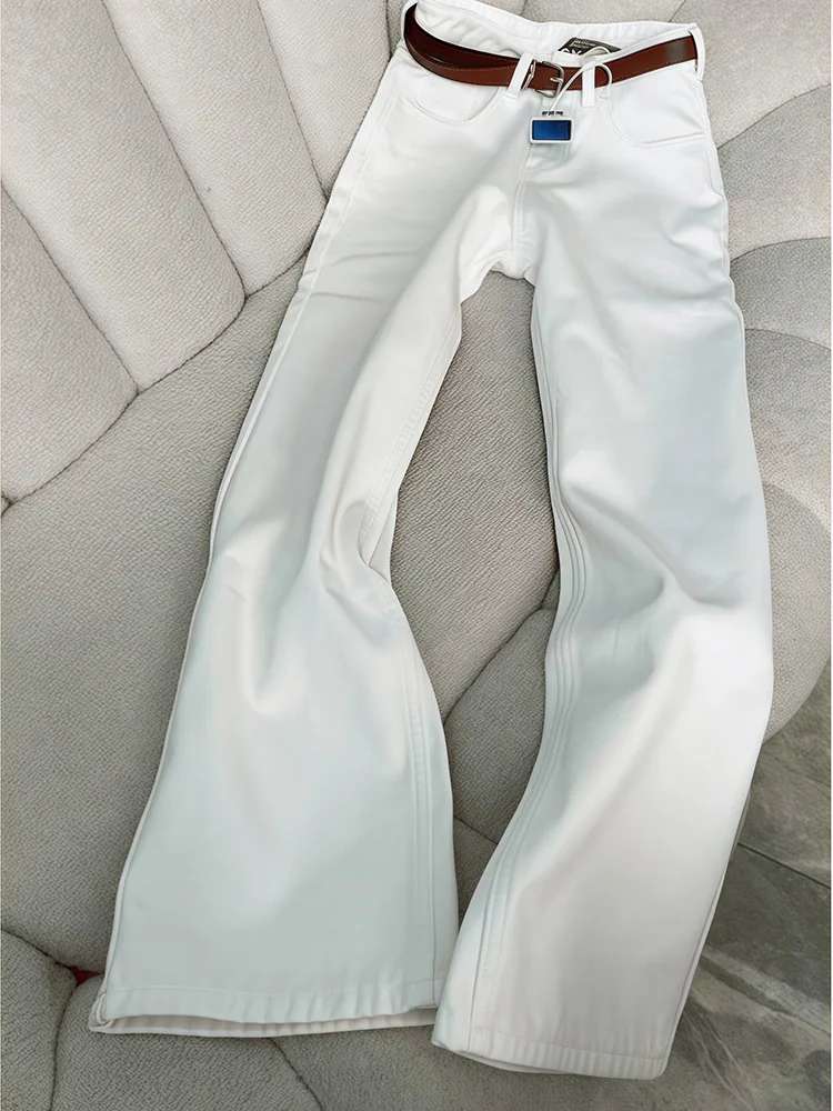 

Мужские джинсы Cleanfit White Bell Bot в американском стиле High Street, прямые, эластичные, облегающие, с эффектом «ножевого» кроя