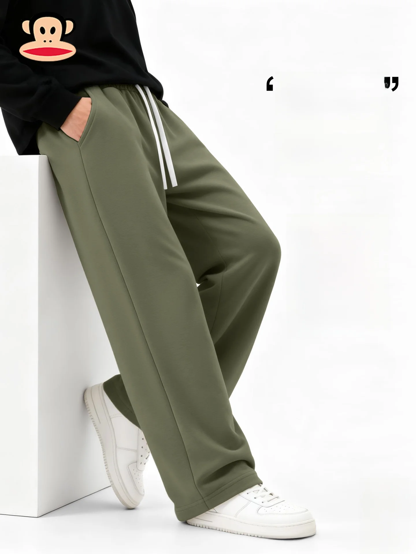 

Мужские повседневные брюки American Sle, весна 2026, из плотного хлопка, прямого кроя, длинные, для повседневной носки