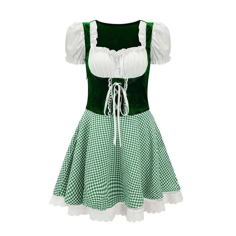 2026 New Carnival Cosplay Costume Funny Oktoberfest Short Sleeved Dress Retro Theme Party Role Playing Outfits for Adult Women - view 6