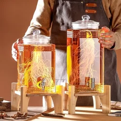 Soaking Glass Bottles, High-end Sealed Household Wine Bottles, Soaking Ginseng Medicine Wine Barrels with Faucets