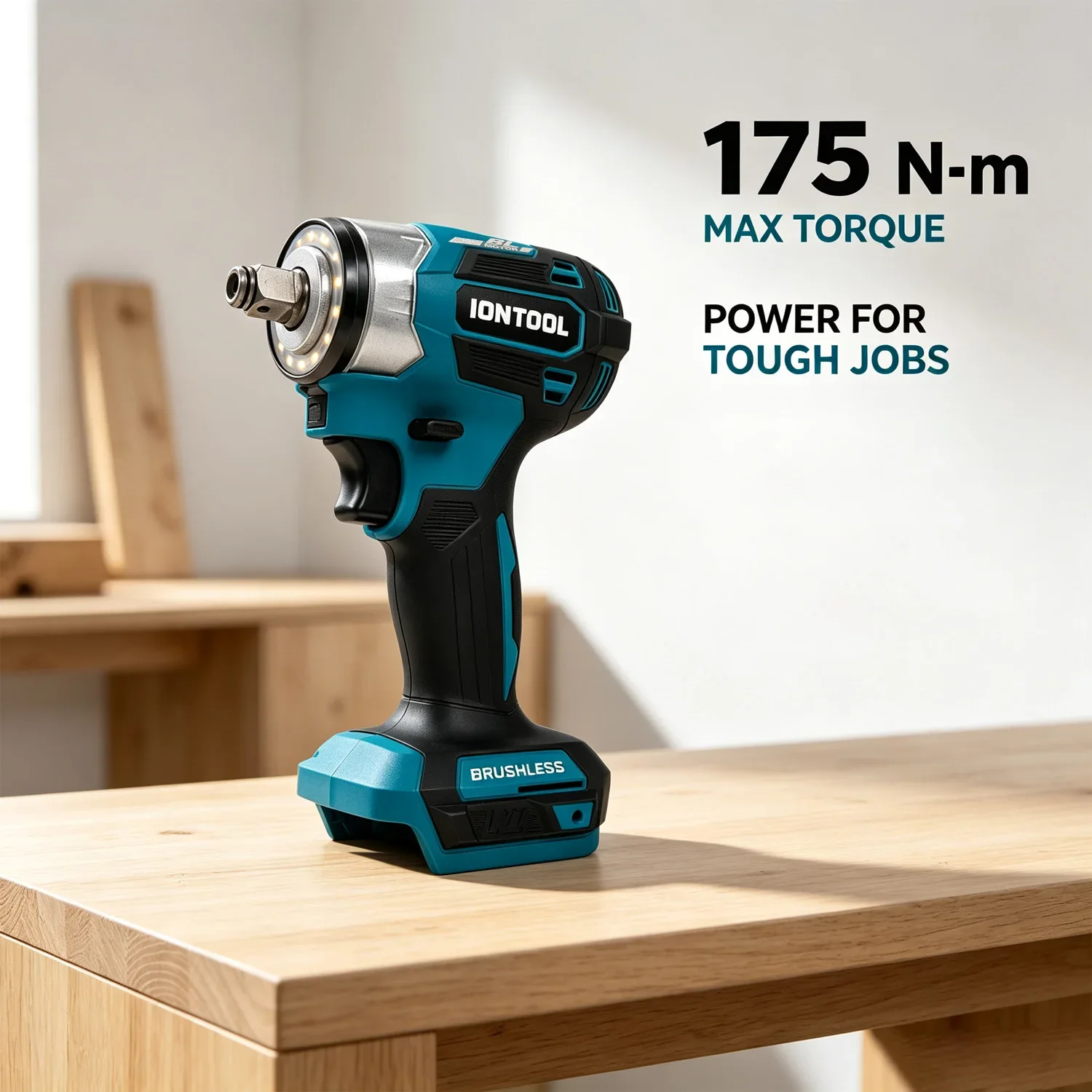 IONTOOL Brushless Cordless Impact Wrench 175Nm For Mower Blade Replacement and Gate Hinge Adjustment Power Tool Tools