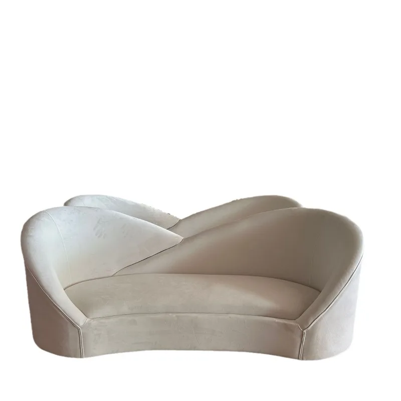 

Postmodern light luxury special-shaped stainless steel sofa Nordic designer creative arc high-end clothing store leisure sofa