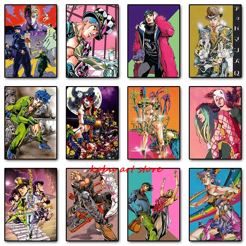 Affiches d'aventure Bizarre de l'anime JoJo, personnage de Manga JOJO, peinture sur toile imprimée, tableau d'art mural pour décoration de salon et de maison