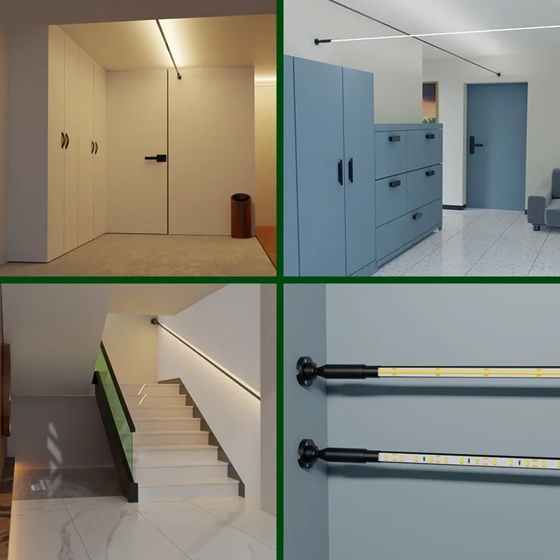 1/2/3/5/8/10 متر طويل LED أفق الصلب قطاع الشخصي قناة حامل لا مصباح رئيسي جدار قلادة ضوء دون قطاع ديكور المنزل DIY بها بنفسك