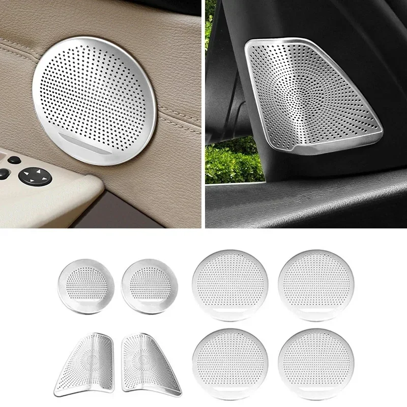 For BMW 5GT X3 X4 X5 X6 E70 E71 Steel Speaker Trim Cover Car Door Speakers Stereo Decorate Cover