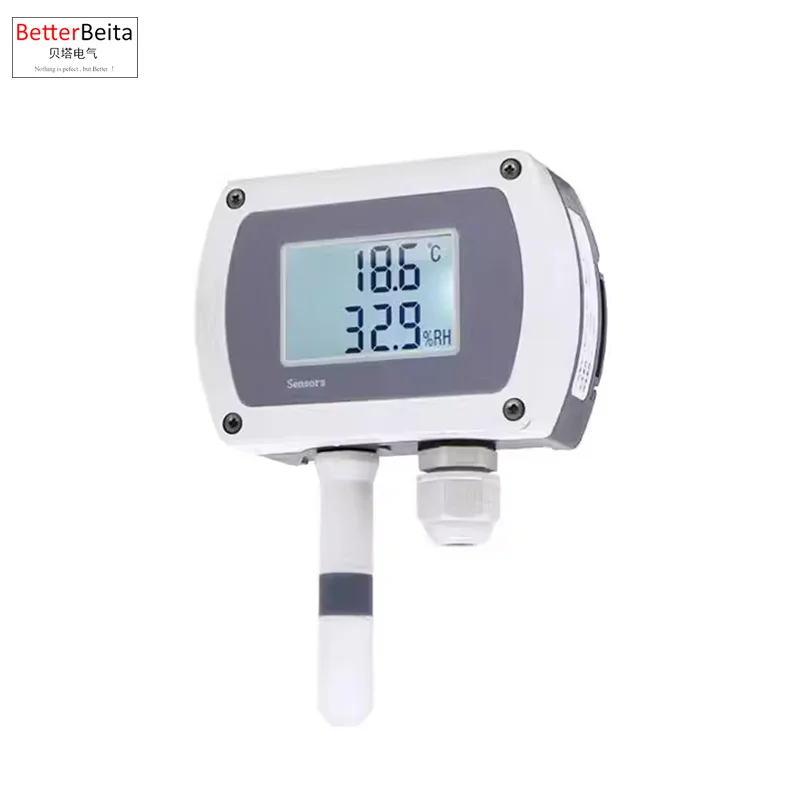 4-20mA 0-10V RS485 Modbus wall-mounted temperature and humidity transmitter Sensor with display track installation