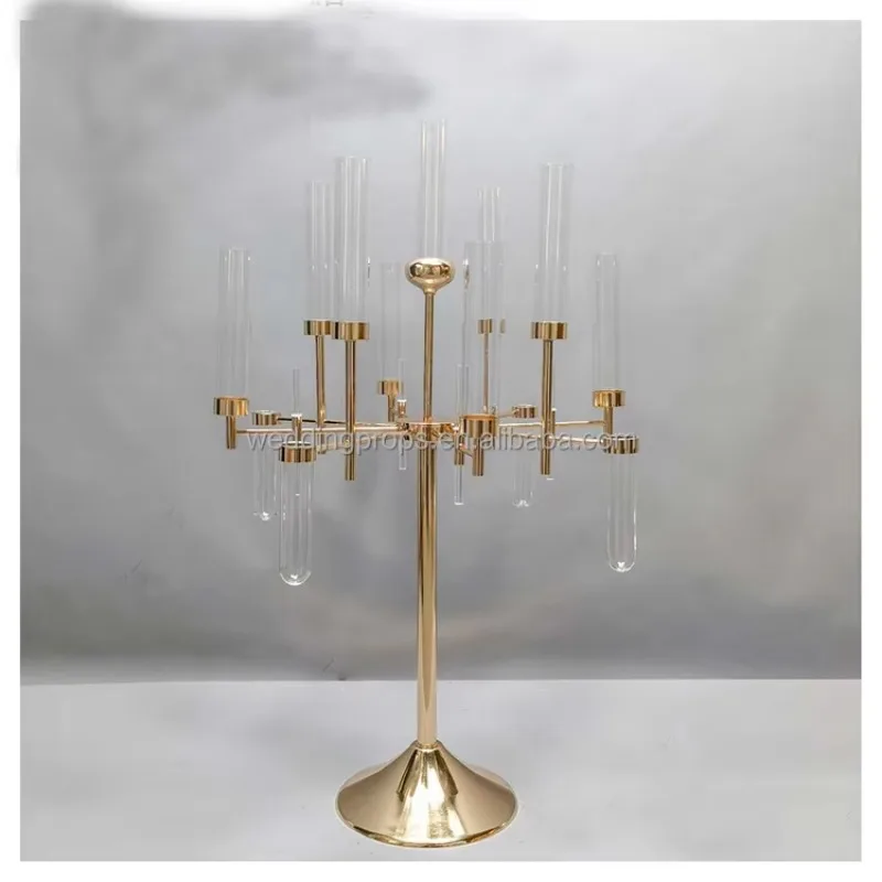 

Gold Metal Luxury Wedding Table Centerpiece Candlestick Candelabra