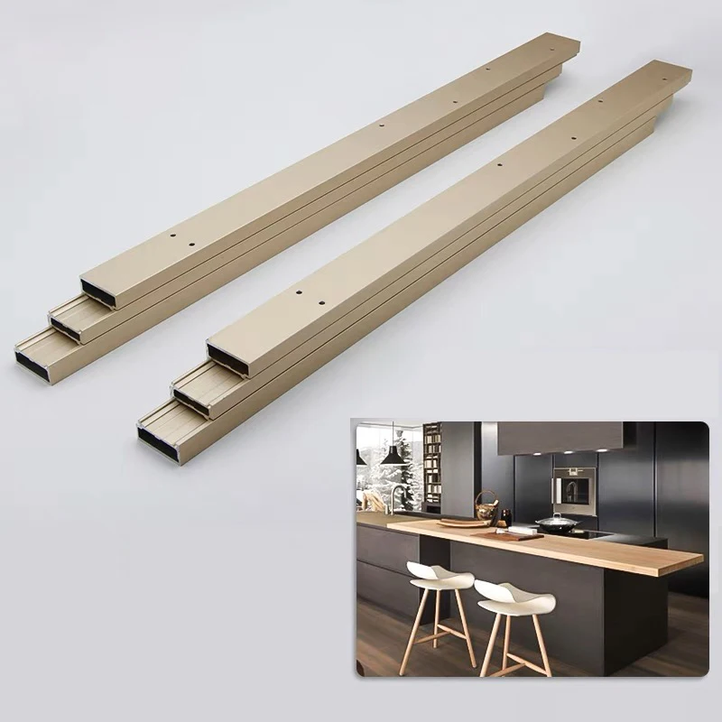 

Kitchen extendable rail slide system Stretch mechanism