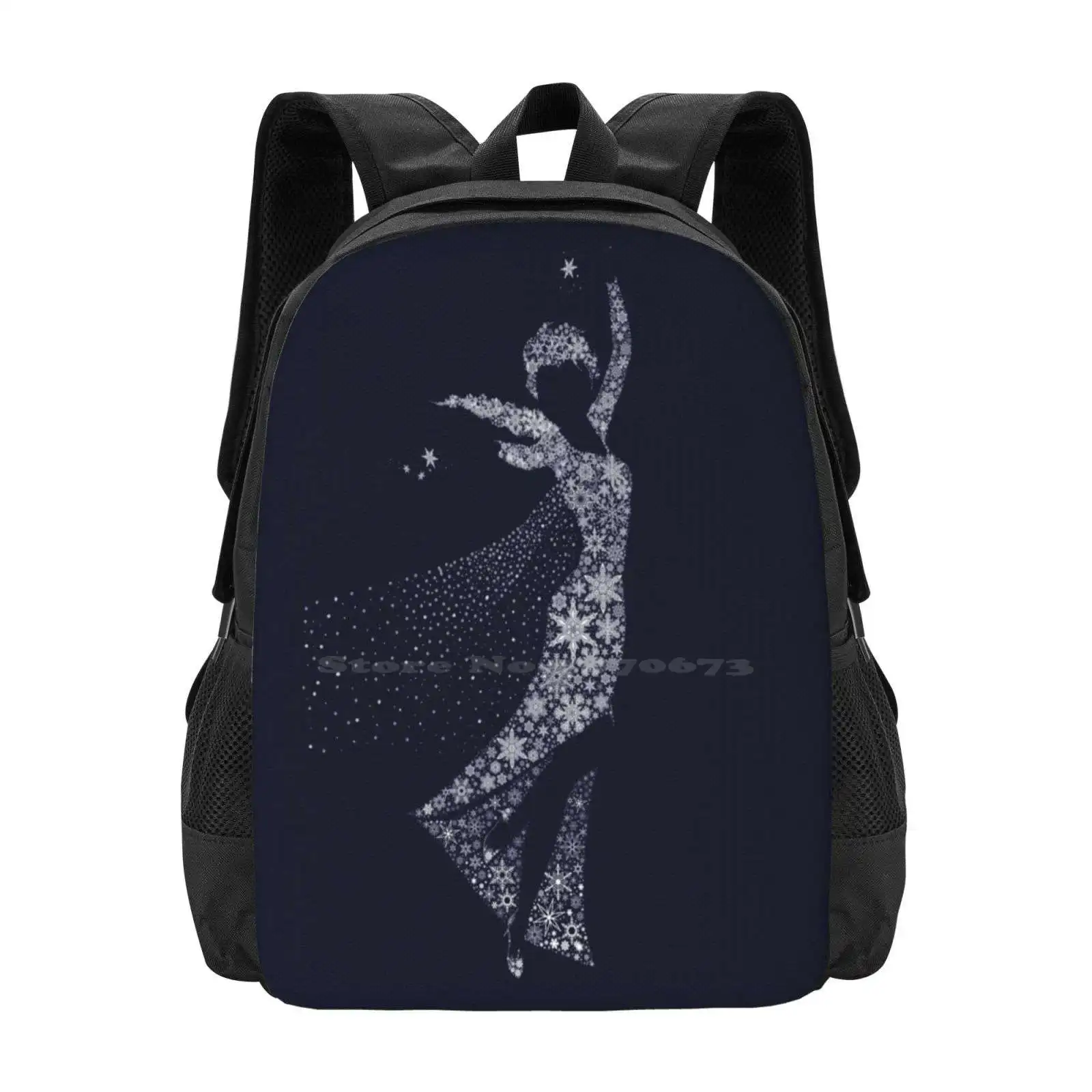 Zaino Snow Queen per borsa da viaggio per laptop da scuola per studenti Elsa Anna Queen Winter Snowflakes