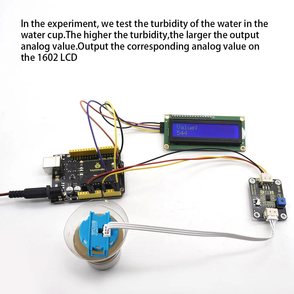 Keyestudio czujnik mętności V1.0 z przewodami do testowania wody Arduino