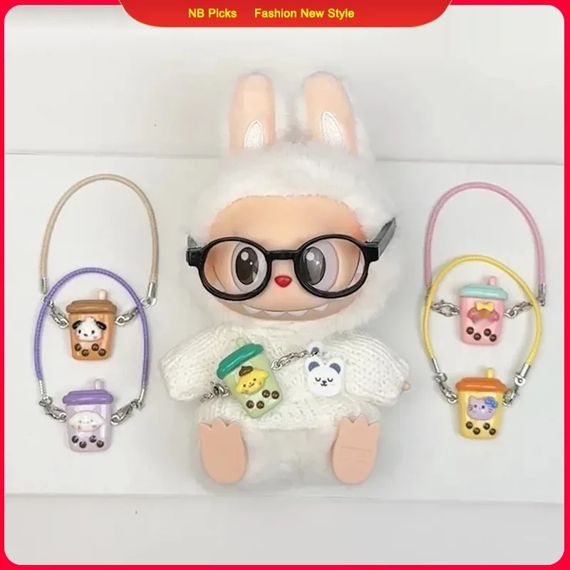 

15/17cm Labubu Mini Cartoon Milk Tea Cup Blind Box Labubu Clothing Accessories V1 V2 V3 Doll'S Dollhouse Simulation Ornament