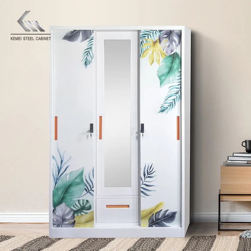 

Factory Direct Selling Iron Wardrobe Customized 3 Door Wardrobes Metal Cupboard for Clothes with Low Price