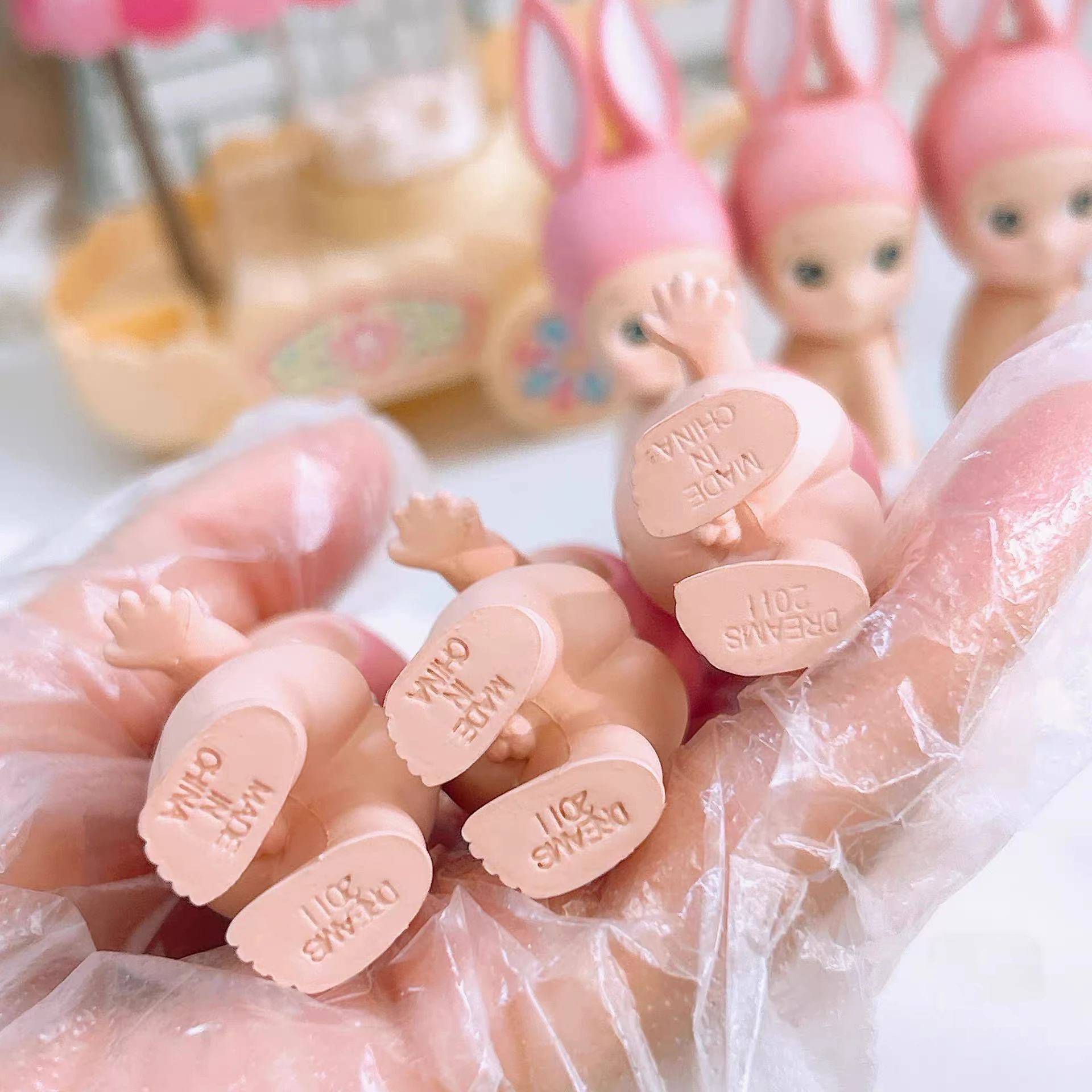 소니 엔젤 미니 피규어 핑크 토끼 (2005, 2011, 2016년) 박스 없음, 가방 없음, 블라인드 박스