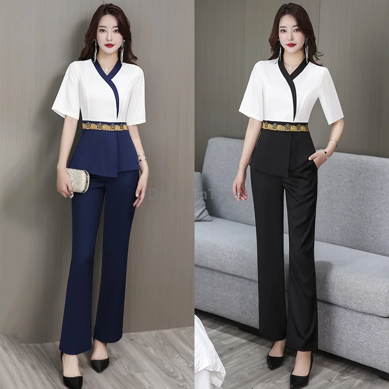 

2025 foot therapy and bath technician work uniform popular fashionable hotel sauna massage spa uniform temperament women suit