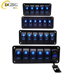 12V 24V Car Boat Rocker Switch Panel Dual USB Charger ON Off Circuit Rocker Car Rv Car Marine LED Rocker Switch Panel