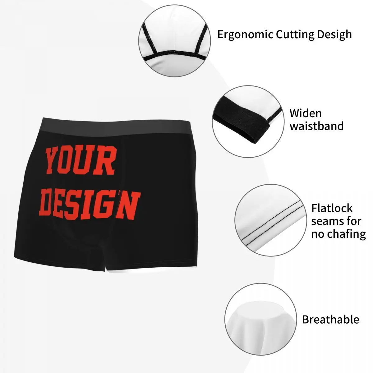 Custom Pattern Boxer Shorts Panties Men Your Design Customize Underwear Anime Soft DIY Underpants for Male