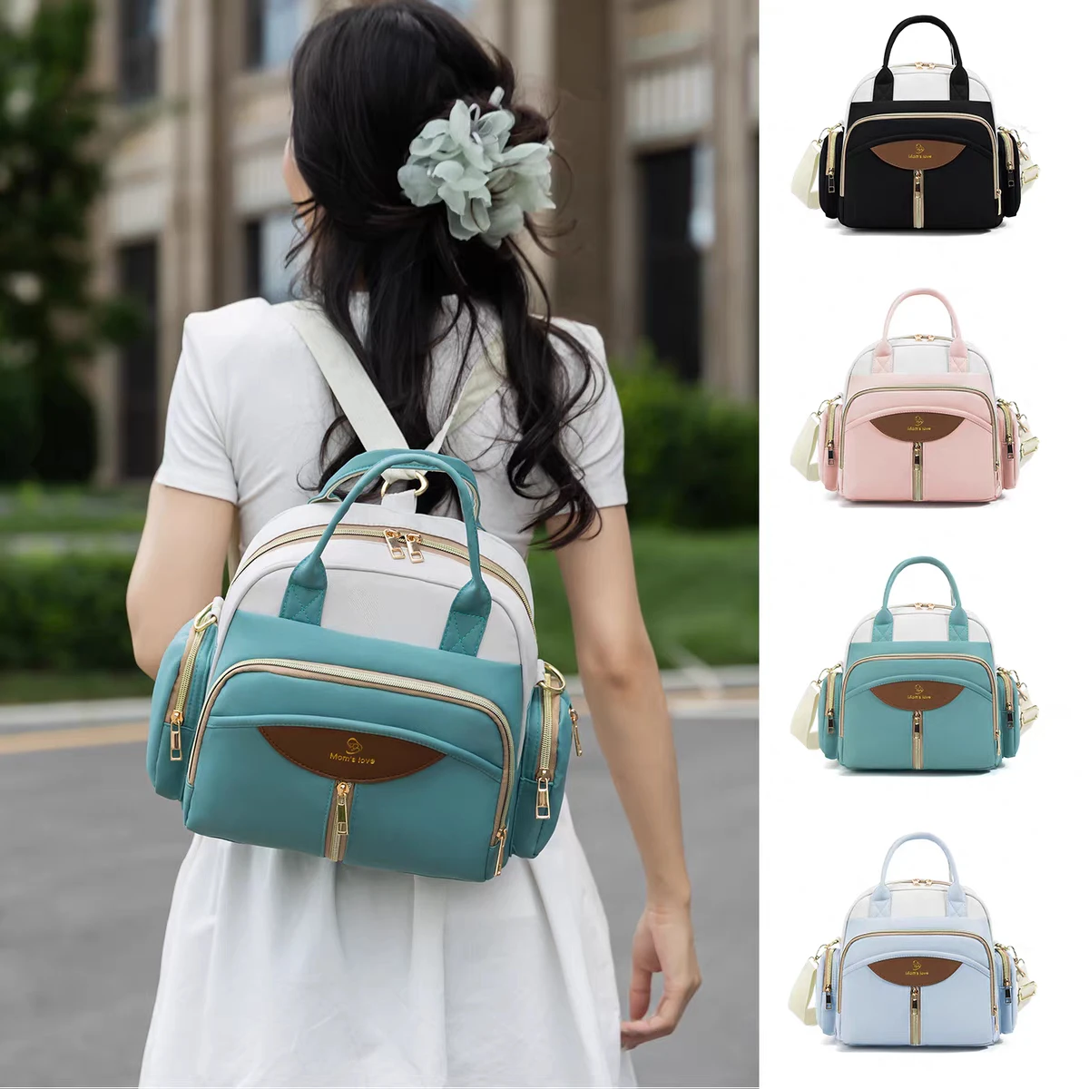 Baby Diaper Bags Mom Backpack Maternity Bag for Baby Large Capacity Mommy Bag Waterproof Travel Baby Stroller Bag Mother Kids