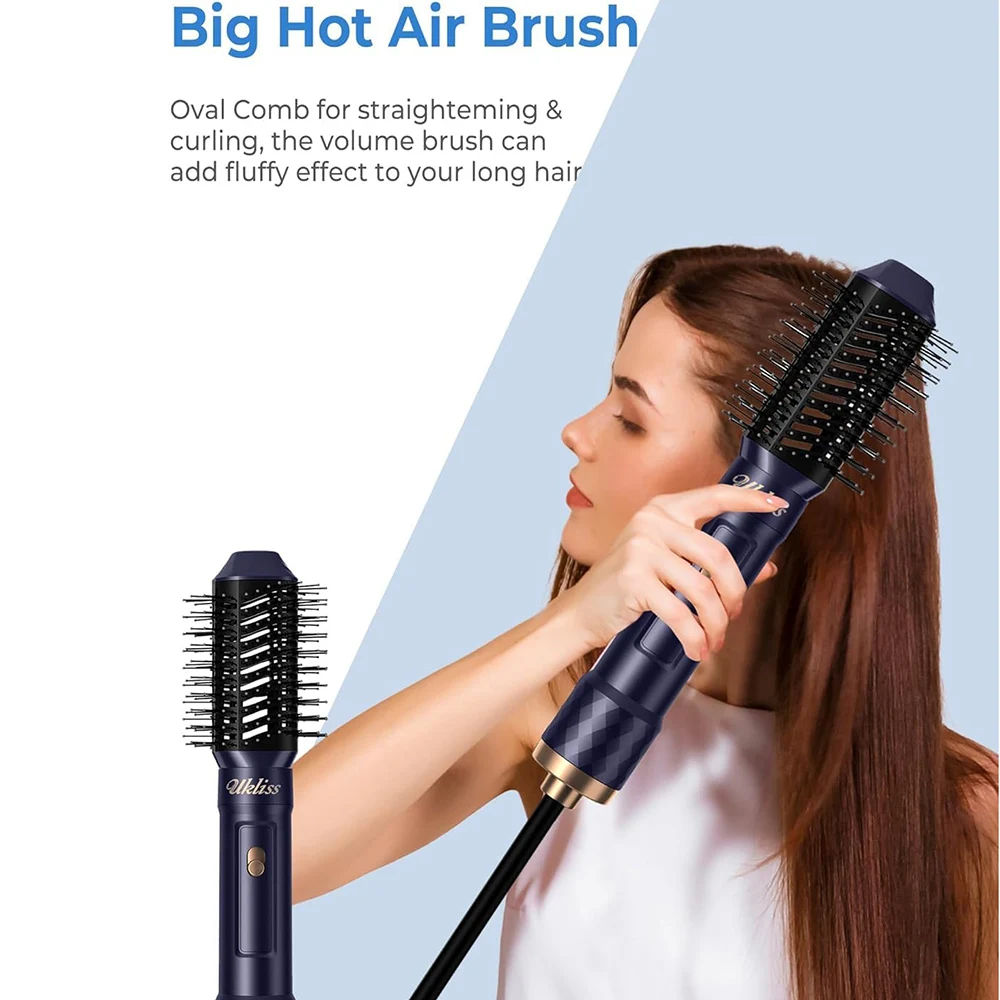 Hair Dryer Brush 6 In 1 Hair Styler Blow Dryer Comb Hot Air Styling Brush Electric Hair Heating Brush Air Curling Iron Wand images - 6