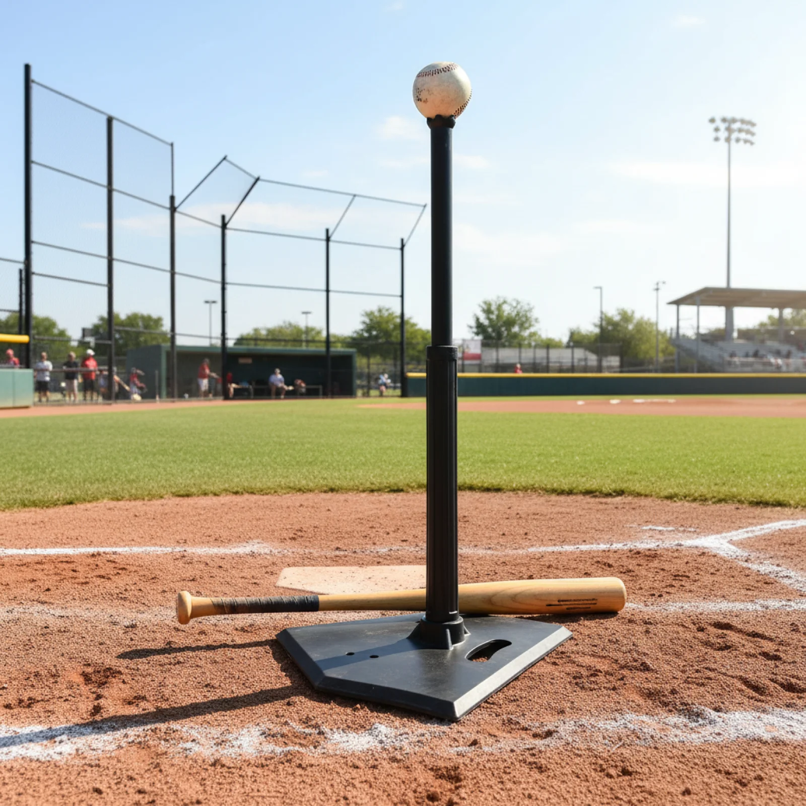 

Baseball Batting Tee Adjustable Height PVC Rubber Training Tool Batting Practice Stand for School Team