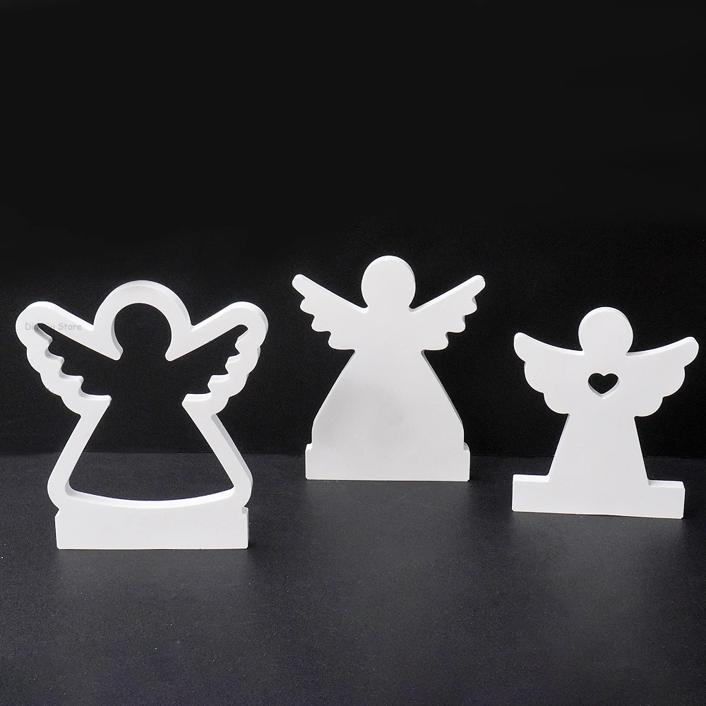 New Heart Shape Angel Silicone Mold DIY Easter Ornament Craft Making Supplies Plaster Concrete Resin Candle Holder Molds