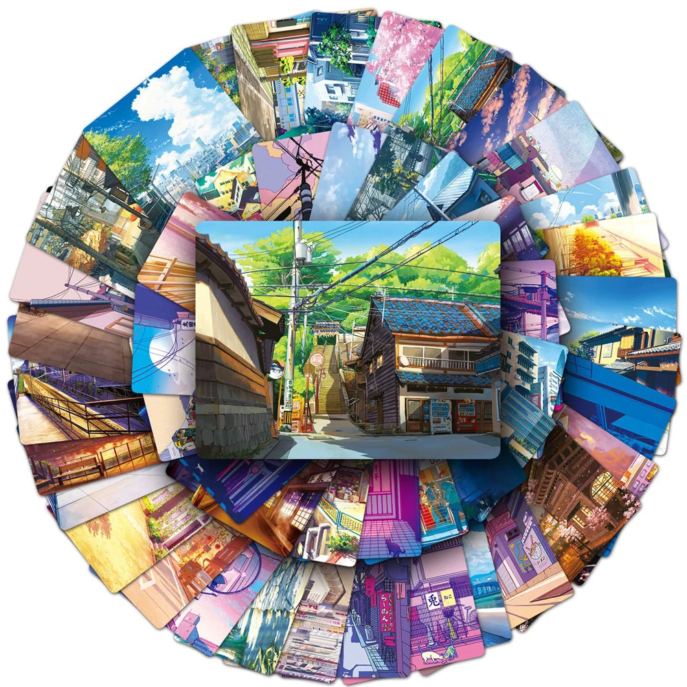 10/30/50 pezzi stile giapponese anime vista stradali paesaggio graffiti adesivi estetica fai da te scrapbook telefono notebook adesivo impermeabile