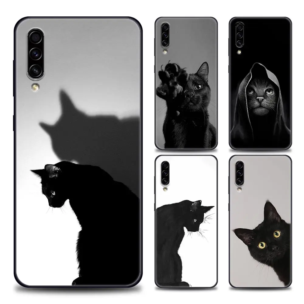 Phone Case for Samsung A90 A70 A60 A50 A40 A30 A20 A10 Note 8 9 10 20 Ultra 5G Fundas Coque Cute Cat Good-Looking kitten Eyes