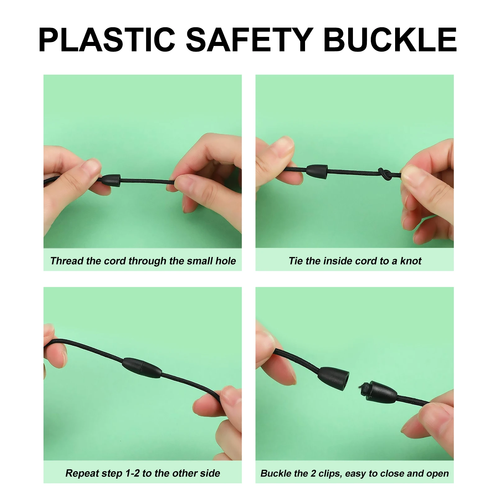 

50pcs Plastic Buckle Connectors Sturdy Breakaway Barrel Clasps Safety Clasp for Necklace Bracelet Lanyard Keychains Accessories