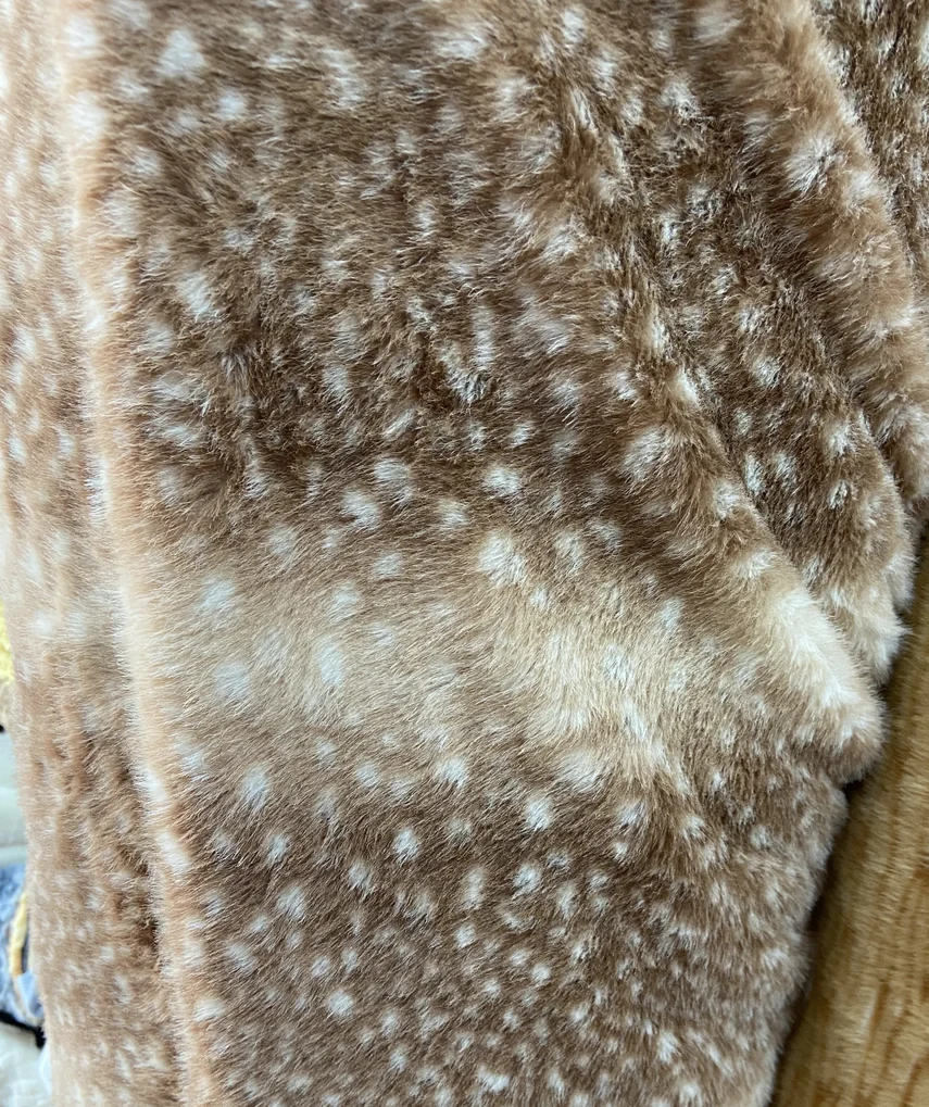 Thicken Imitation Deer Fur Plush Fabric Spotted Deer Patterns Leopard Spots Fur Spots Plush Fabric Handmade DIY Mink Fur Fabric image 3