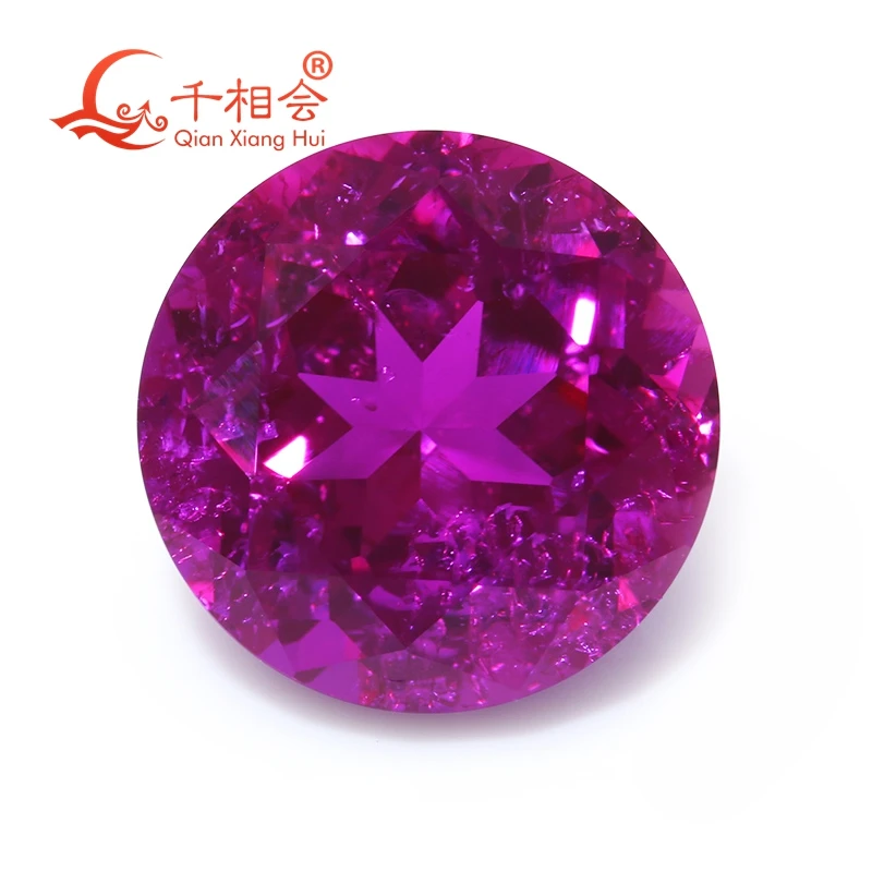 Round shape Lab-Created Rose Purple Sapphire Loose Gemstone with Minor Cracks Inclusions Corundum Loose Stone AGL Certificate
