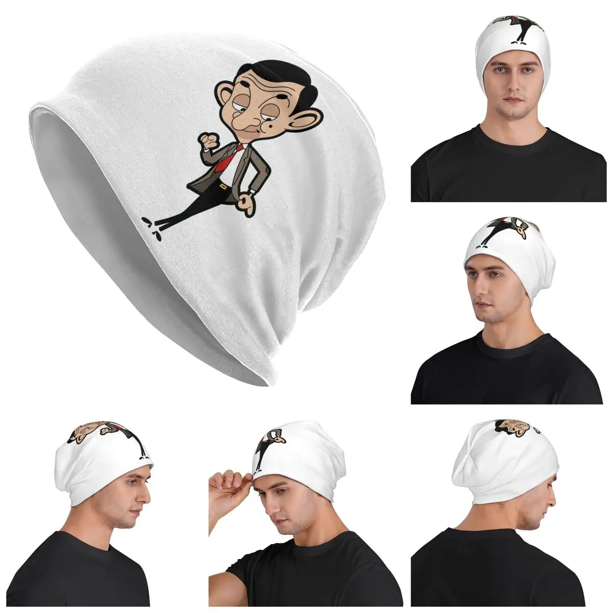 

Теплая вязаная шапка Mr Bean, модная шапка-капот, осенне-зимняя уличная шапка, шапки для мужчин, женщин и взрослых
