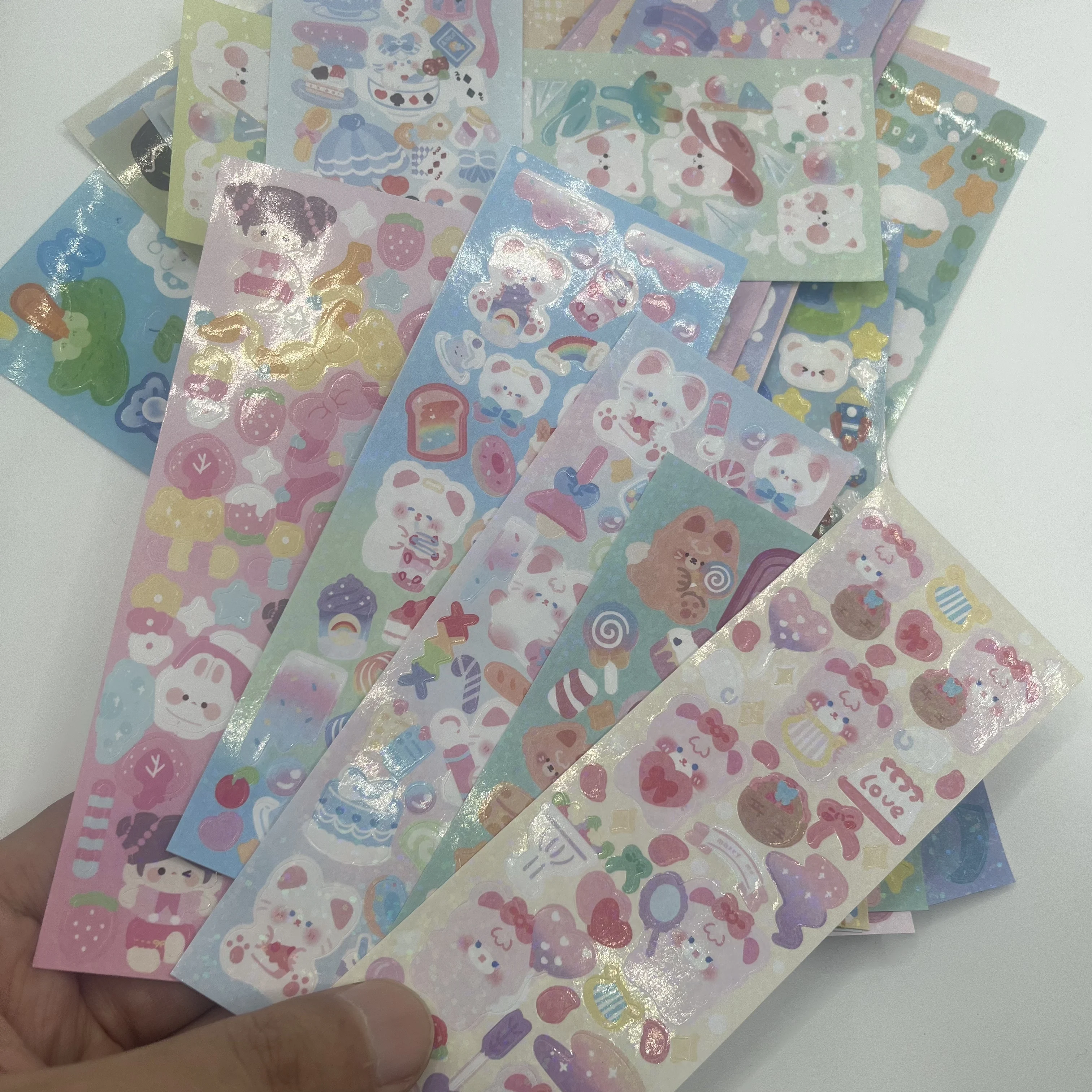 45pcs Plastic Material Stickers  NO Repeat Cute Rabbit Stickers Cat and Puppy Animal Stickers Random Styles