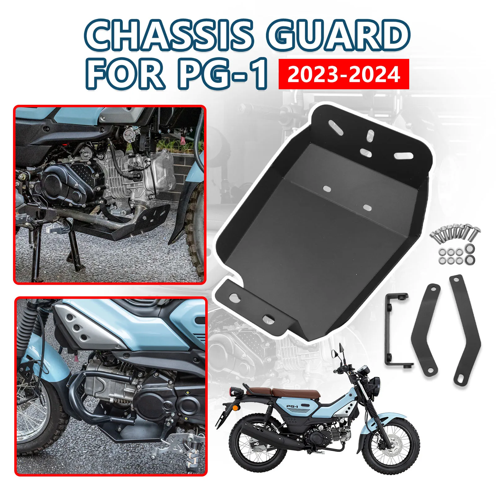 

For PG-1 PG1 2023 2024 2025 Motorcycle Engine Chassis Skid Plate Guard Protector Cover Lower Bottom Guard