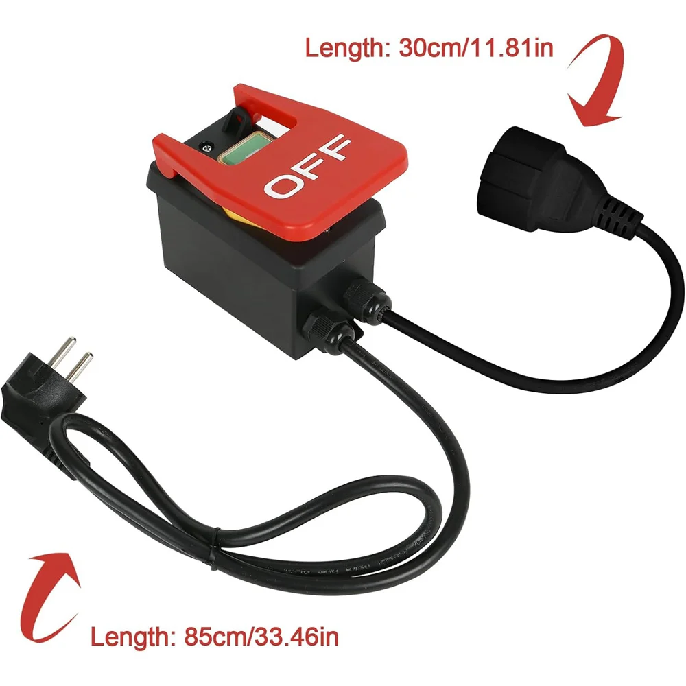 Off-On Red Cover Emergency Stop Push Button Switch 16A Power-Off/Undervoltage Protection Electromagnetic Start Switch