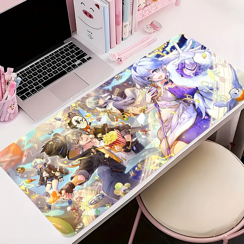 

Mouse Pad Office PC Accessories Keyboard Mat Anime Pattern Anti-slip Rubber HD Mousepad Gamer H-honkai Star Rail Robin Desk Mat