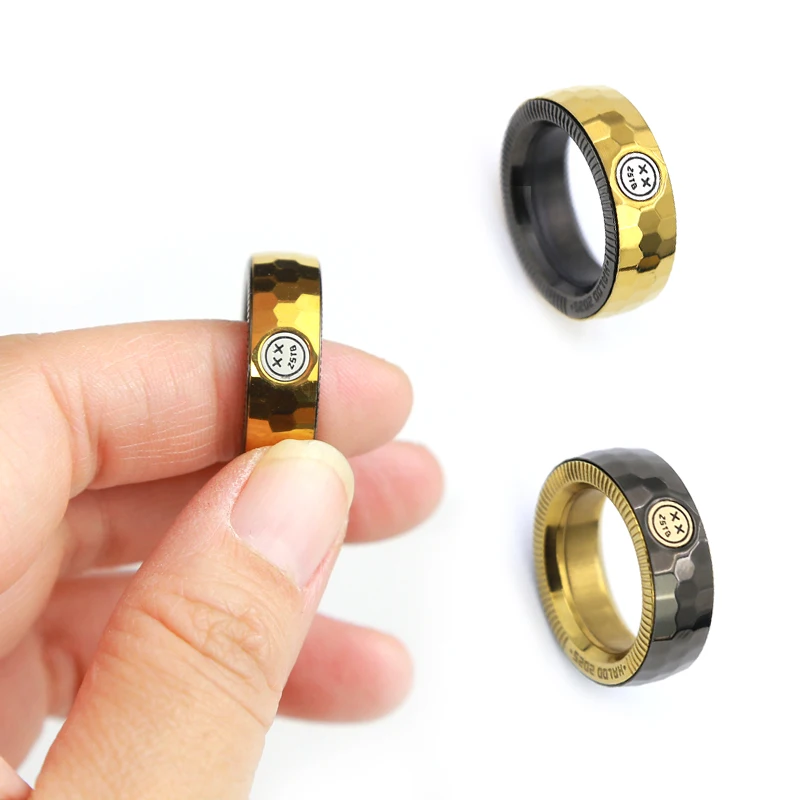 الفولاذ المقاوم للصدأ اسئلة حلقة الميكانيكية تململ EDC اللعب قابل للتعديل اللمس الدائري الإصبع الإطارات المعدنية اللعب الإجهاد سبينر #5