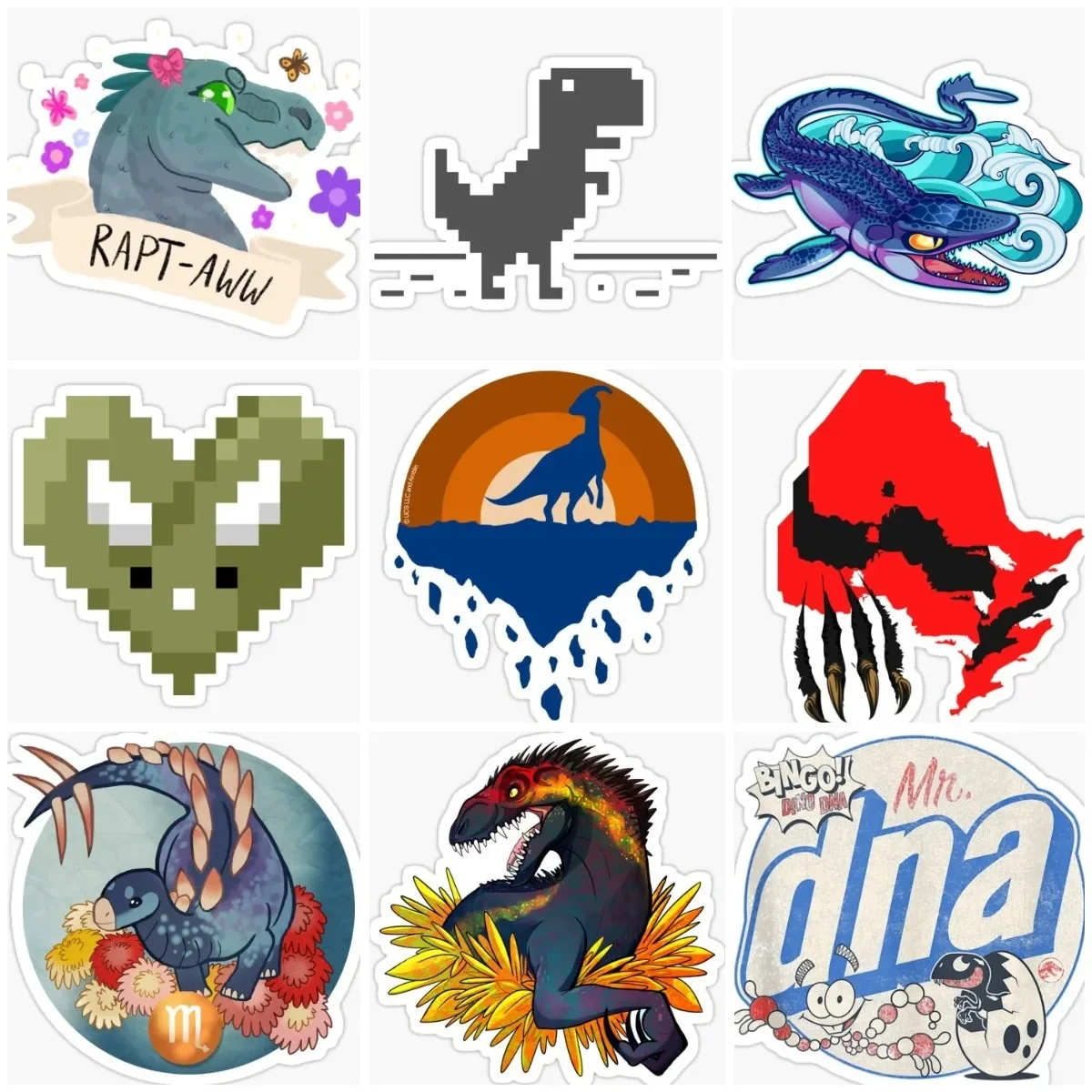 

Dinosaur Catoon Cute Creative Sticker Sticker Laptop Camper Van Bicycle Wall Car Truck Moto Room Door Window Glass Camper Decal