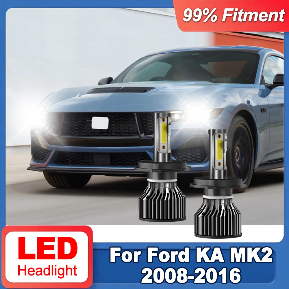 

2PCS H4 High Low Beam LED Headlight 6000K White Super Bright 120W 20000LM For Ford KA MK2 2008-2014 2015 2016 Canbus Car Light