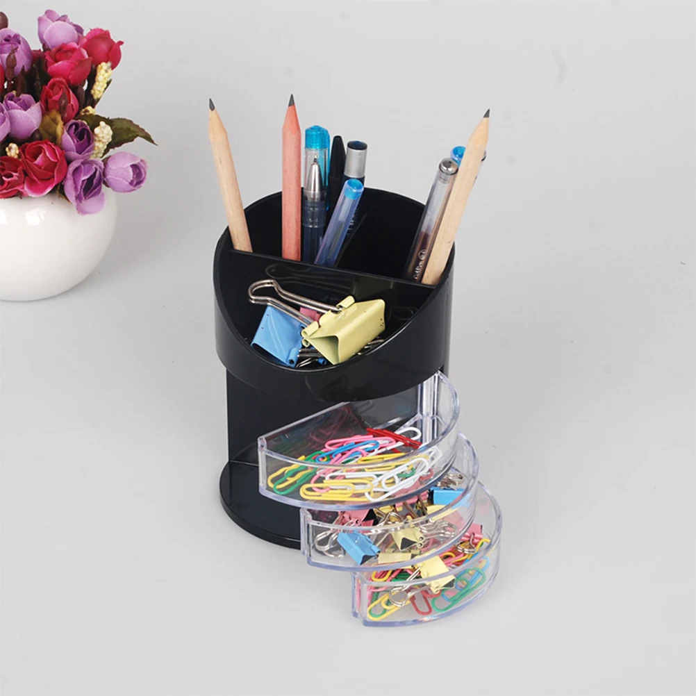 

Pen Storage Box Office Holder Container Gifts Multifunction Black Multifunctional