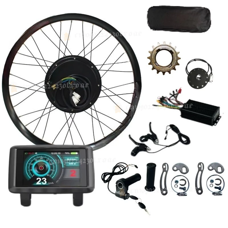 20-29 Inch 72V 3000W Electric Bicycle Hub Motor Conversion Kit with LCD Display