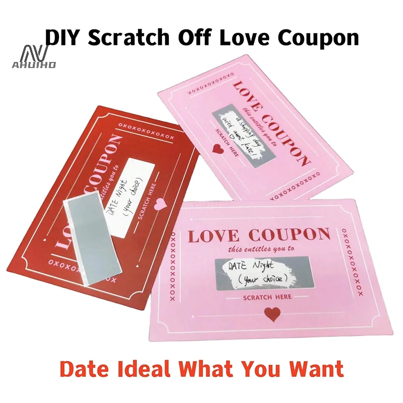 20 Pieces Scratch-Off Love Coupons DIY Valentine's Day Love Coupons Creative Birthday Gifts For Boyfriends